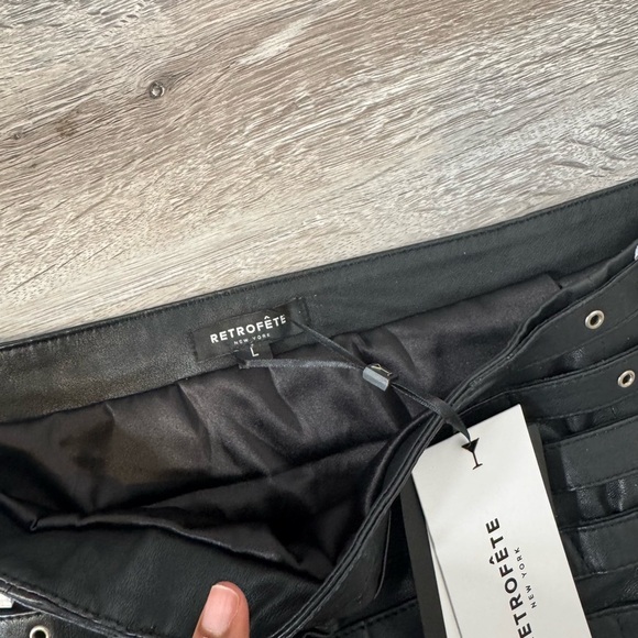 NWT Retrofete Ivory Leather Skirt Buckle - Picture 8 of 10